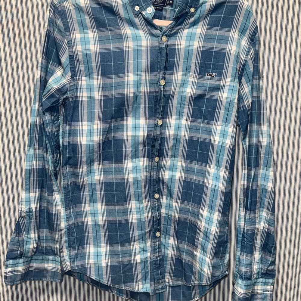 Vineyard Vines Men's Blue Plaid Shirt